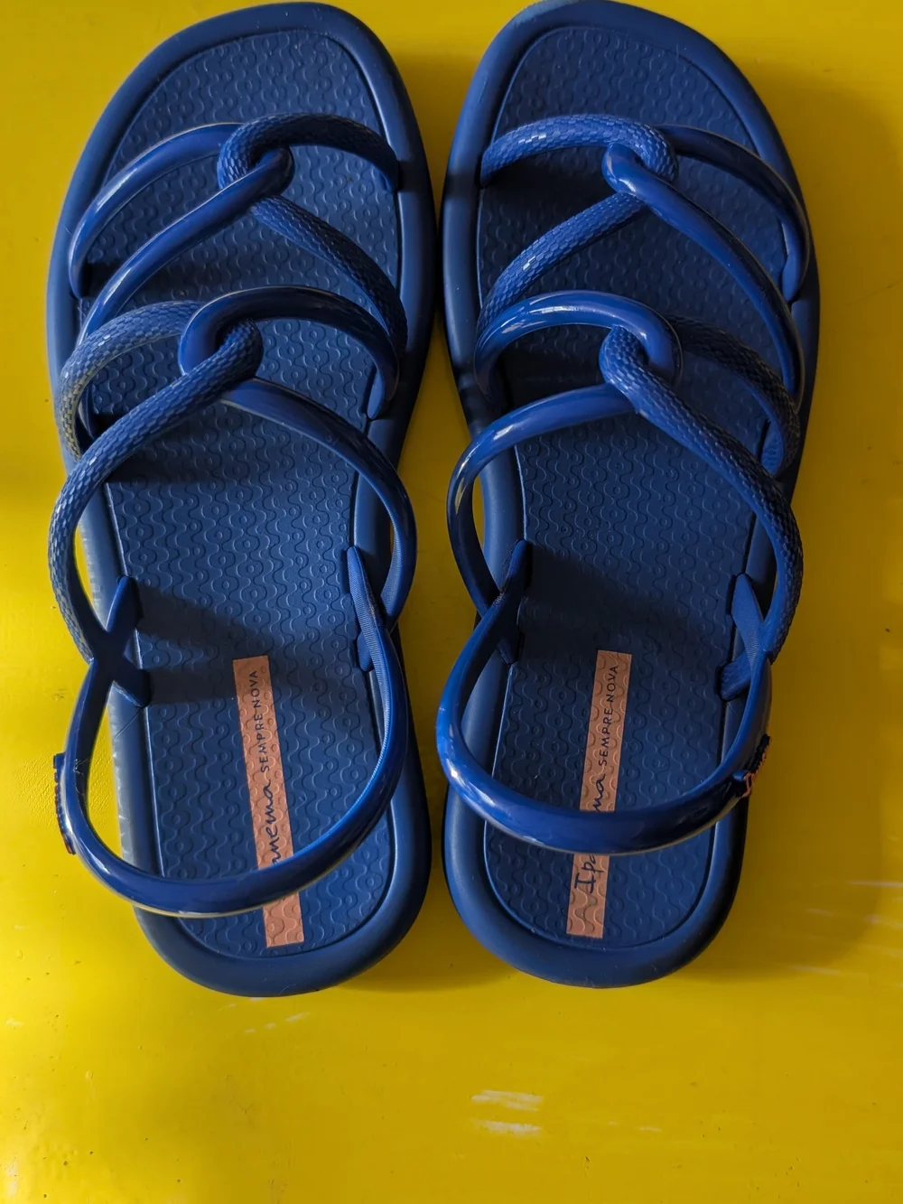 Blue Strappy Sandals - Casual Slide Style